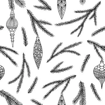 Seamless pattern with Christmas elements. Vector illustration. Stock Illustration