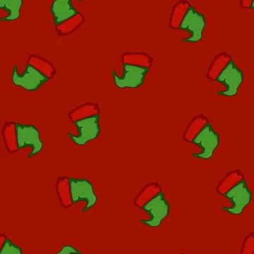 Seamless pattern christmas elf santa hat cartoon vector 库存插图