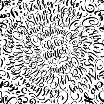 Seamless pattern for Christmas with flourish vector xmas elements of calligra イラスト素材