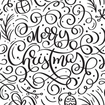 Seamless pattern for Christmas with flourish vector xmas elements of calligra イラスト素材