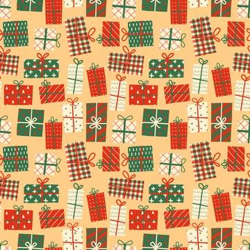 Seamless pattern with christmas gift boxes. Can be used for wallpaper, pattern Illustrazione stock