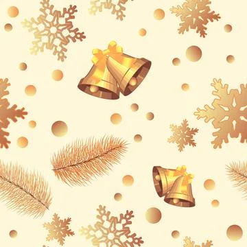 Seamless pattern with Christmas gift boxes, balls,pine, bows, snowflakes, h.. イラスト素材