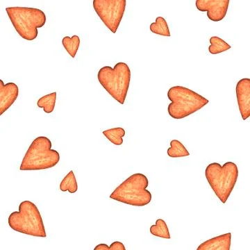 Seamless pattern with christmas ginger cookies. Hand drawn watercolor Stock Illustration