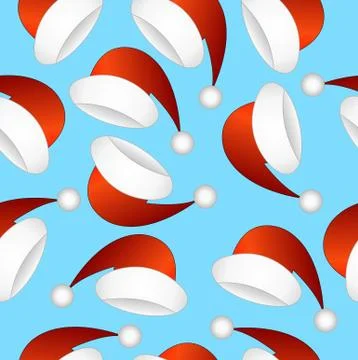 Seamless pattern with Christmas hats Stock Illustration