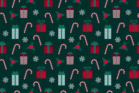 Seamless pattern for Christmas holidays with gift boxes. Design for fabric,.. Stock Illustration