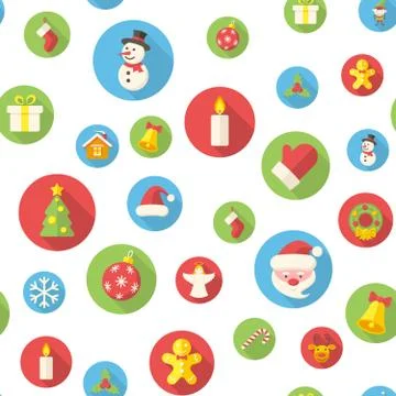 Seamless pattern with christmas icons Stock Illustration