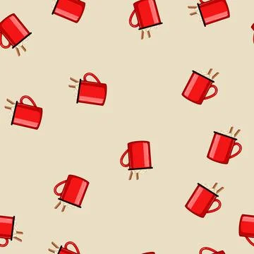 Seamless pattern christmas marshmallow cup cartoon vector Illustrazione stock
