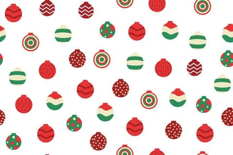 Seamless pattern of Christmas multi-colored balls. Randomly scattered Christmas Stock Illustration