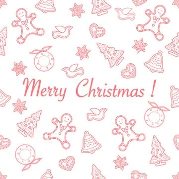 Seamless pattern with christmas, new year symbols. Stock Illustration