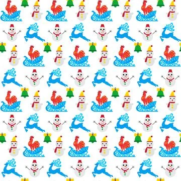Seamless pattern Christmas object Stock Illustration