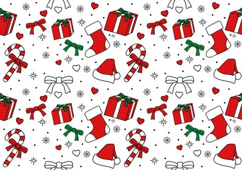 Seamless pattern of Christmas ornament Stock Illustration