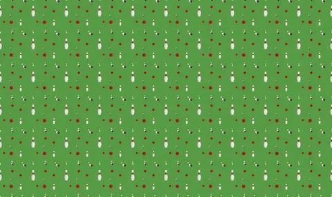 Seamless pattern of christmas ornaments on green background Stock Illustration
