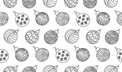 Seamless pattern with Christmas ornaments Stock Illustration