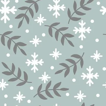 Seamless pattern christmas plants background vector illustration Stock Illustration