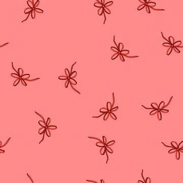 Seamless pattern christmas red bow ribbon cartoon vector 스톡 일러스트