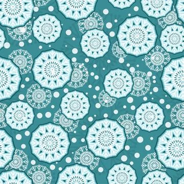 Seamless pattern of Christmas snowflakes Stock Illustration