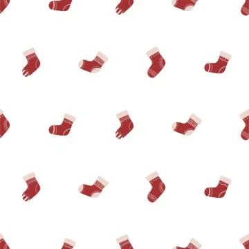 Seamless pattern with christmas sock. Stock Illustration