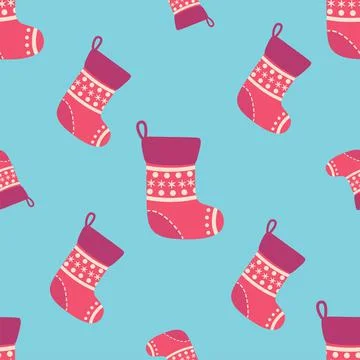 Seamless pattern with christmas socks. illustration for Merry Christmas and H Stock Illustration