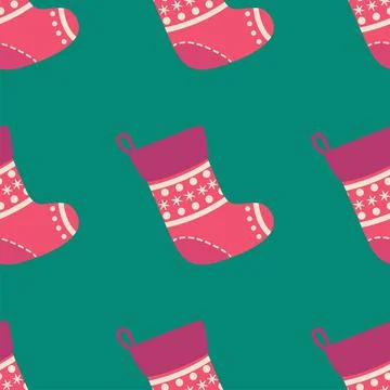 Seamless pattern with christmas socks. illustration for Merry Christmas and H Stock Illustration