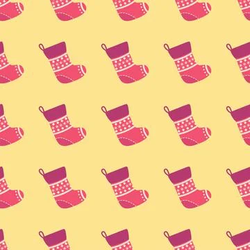 Seamless pattern with christmas socks. illustration for Merry Christmas and H Illustrazione stock