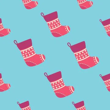 Seamless pattern with christmas socks. illustration for Merry Christmas and H Stock Illustration