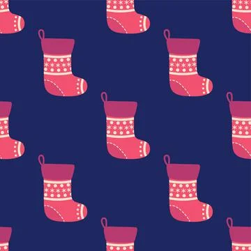 Seamless pattern with christmas socks. illustration for Merry Christmas and H Stock Illustration