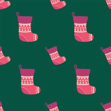 Seamless pattern with christmas socks. illustration for Merry Christmas and H Stock Illustration