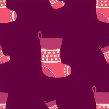 Seamless pattern with christmas socks. illustration for Merry Christmas and H Stock Illustration