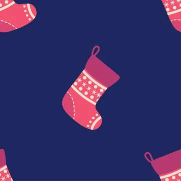 Seamless pattern with christmas socks. illustration for Merry Christmas and H Stock Illustration
