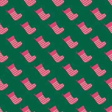 Seamless pattern with christmas socks. illustration for Merry Christmas and H Stock Illustration