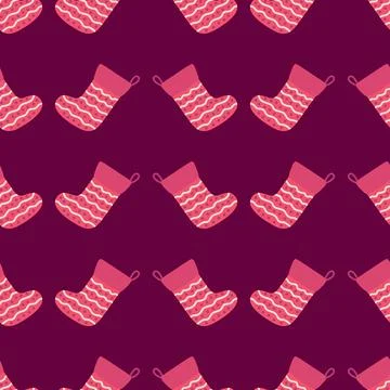 Seamless pattern with christmas socks. illustration for Merry Christmas and H Stock Illustration