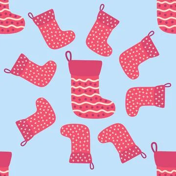 Seamless pattern with christmas socks. illustration for Merry Christmas and H Stock Illustration