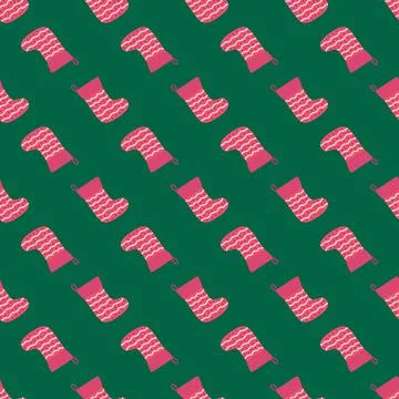 Seamless pattern with christmas socks. illustration for Merry Christmas and H Stock Illustration