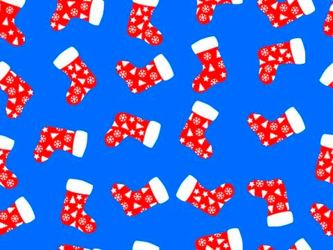 Seamless pattern with christmas socks. Vector illustration. Stock Illustration