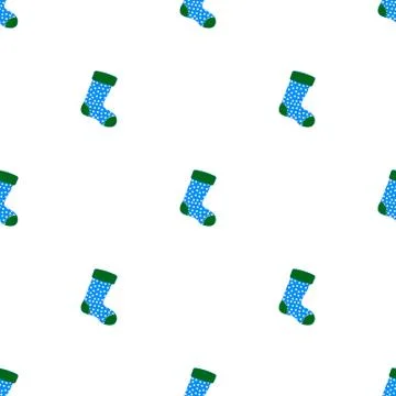 Seamless pattern with christmas socks on white background. Vector illustration. イラスト素材