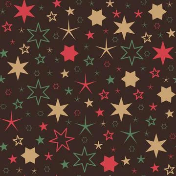 Seamless pattern christmas star design isolated on white Stock-Illustration