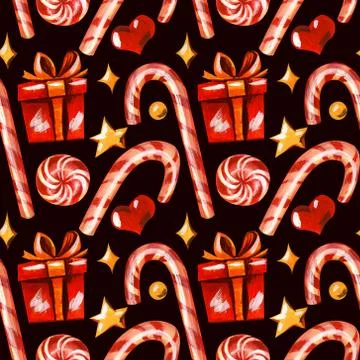 Seamless pattern with christmas sweets. Stock Illustration