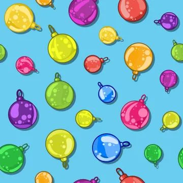 Seamless pattern of Christmas tree balls Stock Illustration