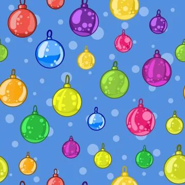 Seamless pattern of Christmas tree balls Stock Illustration