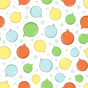 Seamless pattern with Christmas tree balls. Stock Illustration