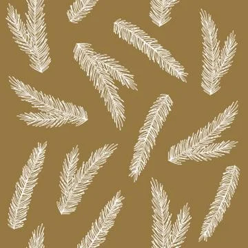 Seamless pattern with Christmas Tree Decorations hand drawn art design vector Illustrazione stock