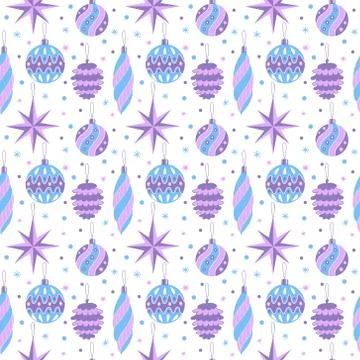 Seamless Pattern of Christmas tree Decorations Illustrazione stock