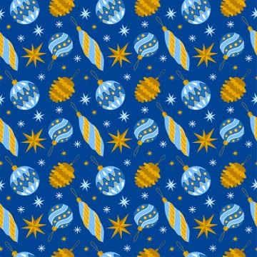 Seamless Pattern of Christmas tree Decorations Stock-Illustration