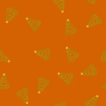 Seamless pattern christmas tree drawing with star vector icon イラスト素材