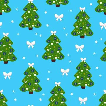 Seamless pattern with Christmas tree Stock Illustration