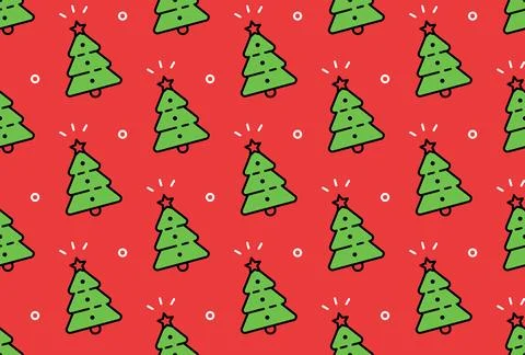 Seamless pattern with Christmas tree 库存插图
