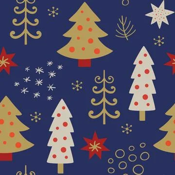 Seamless pattern with Christmas tree Illustrazione stock