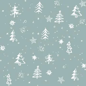 Seamless pattern with Christmas tree Stock Illustration