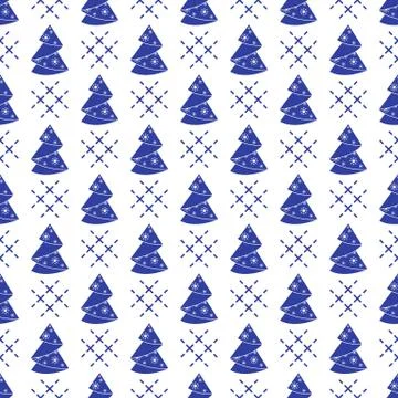 Seamless pattern Christmas tree origami. New Year Stock Illustration