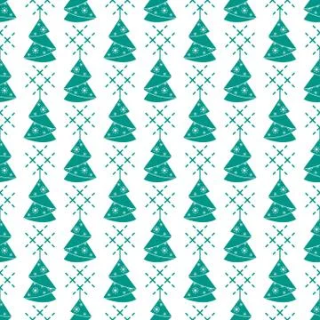 Seamless pattern Christmas tree origami. New Year Stock Illustration